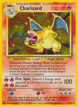Charizard holo del set Base